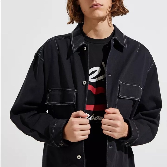 ☀️🧥 Urban Outfitter No Worries *blue* unisex denim jacket - Picture 2 of 9